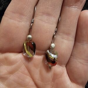 Elegant Multicolor Lampwork Glass Earrings